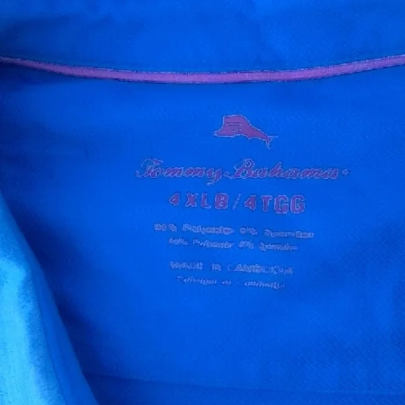 4XLT Tommy Bahama Light Blue Polo Shirt - Picture 2 of 12